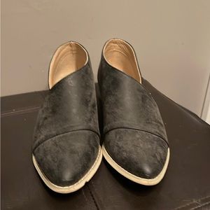Gray Faux Suede Slipon Shoes